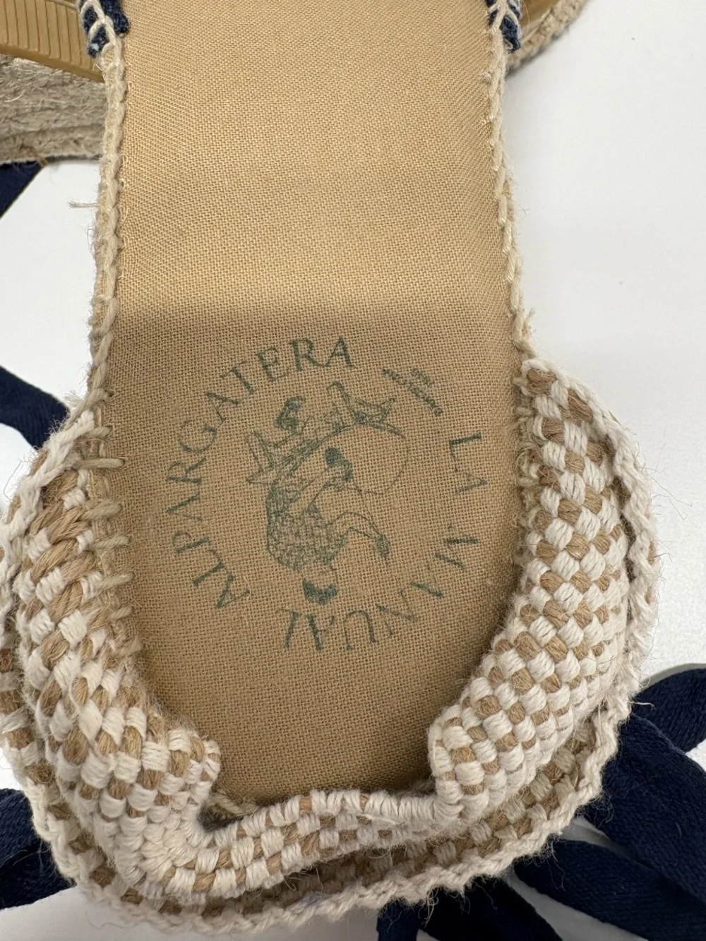 Alpargatera La Manual - Blue Espadrilles With Jute Wedge - Size 37 (6.5 US)